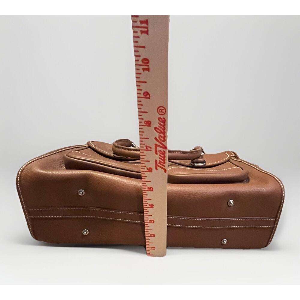 Dooney & Bourke Leather Purse/Handbag K029557 Brown/Cognac Double Pocket Tote - Picture 10 of 10